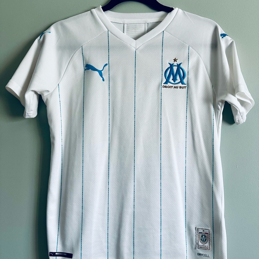 Olympique de Marseille Puma Home Jersey – White/Blue Soccer Football Shirt